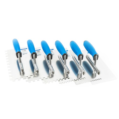 Notched trowel set 6pcs - notched,