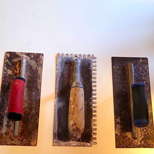 3pc metal notched trowel - notched, set